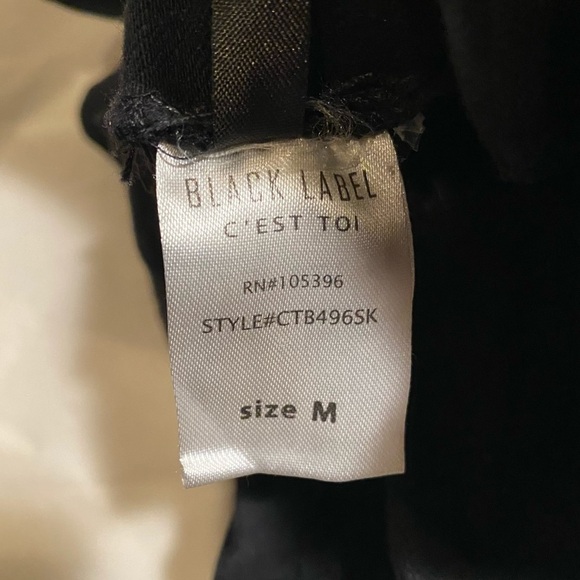 Black Label C'est‎ Moi Paperbag Skirt Black Size M Mini Pleated Belted - Picture 4 of 4